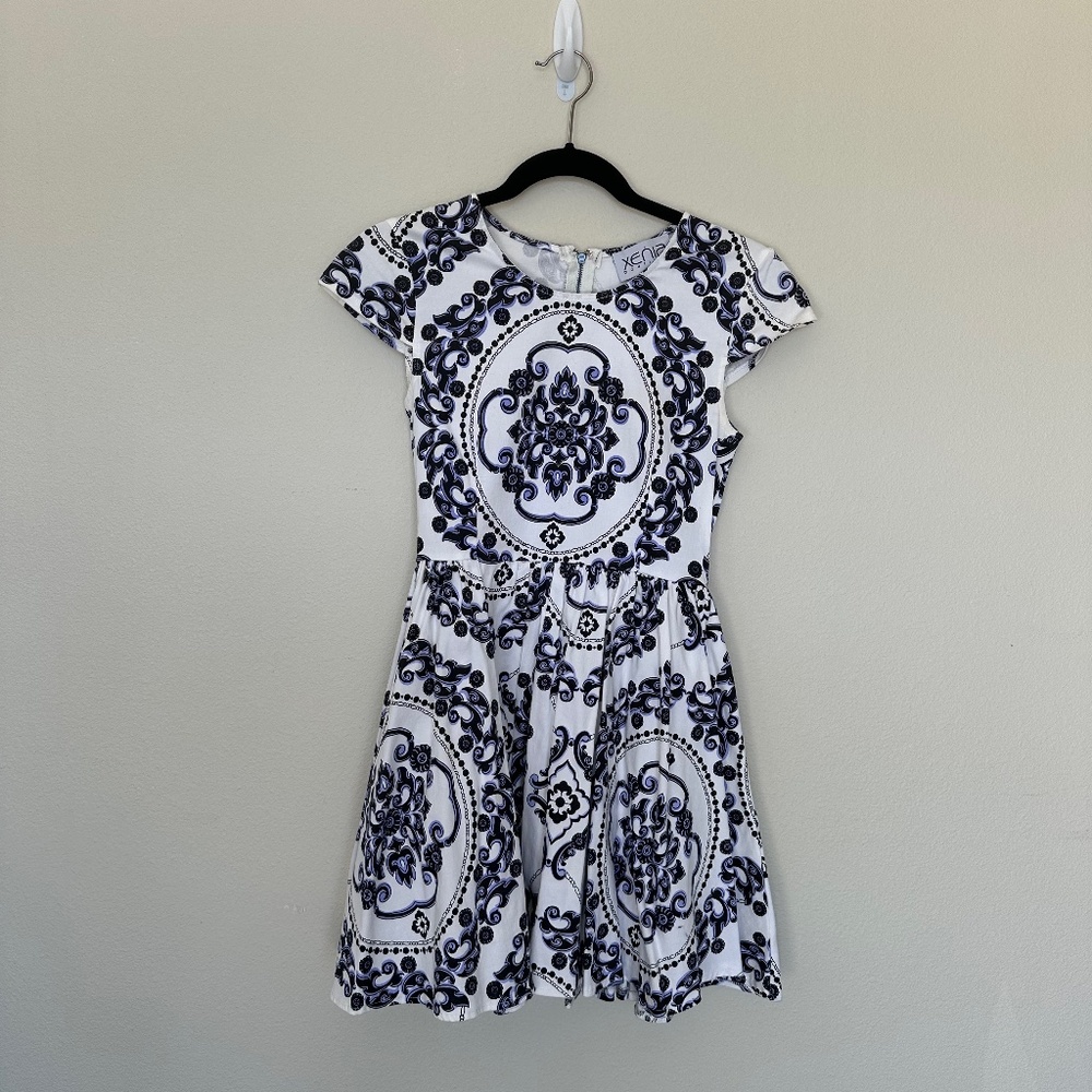 Xenia Royal Luxe Ivory Print Dress